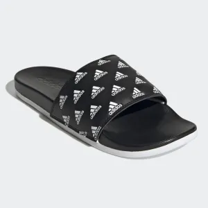 Adidas Adilette Comfort "Repeat Logo" Slides (Black/White)(GV9735)