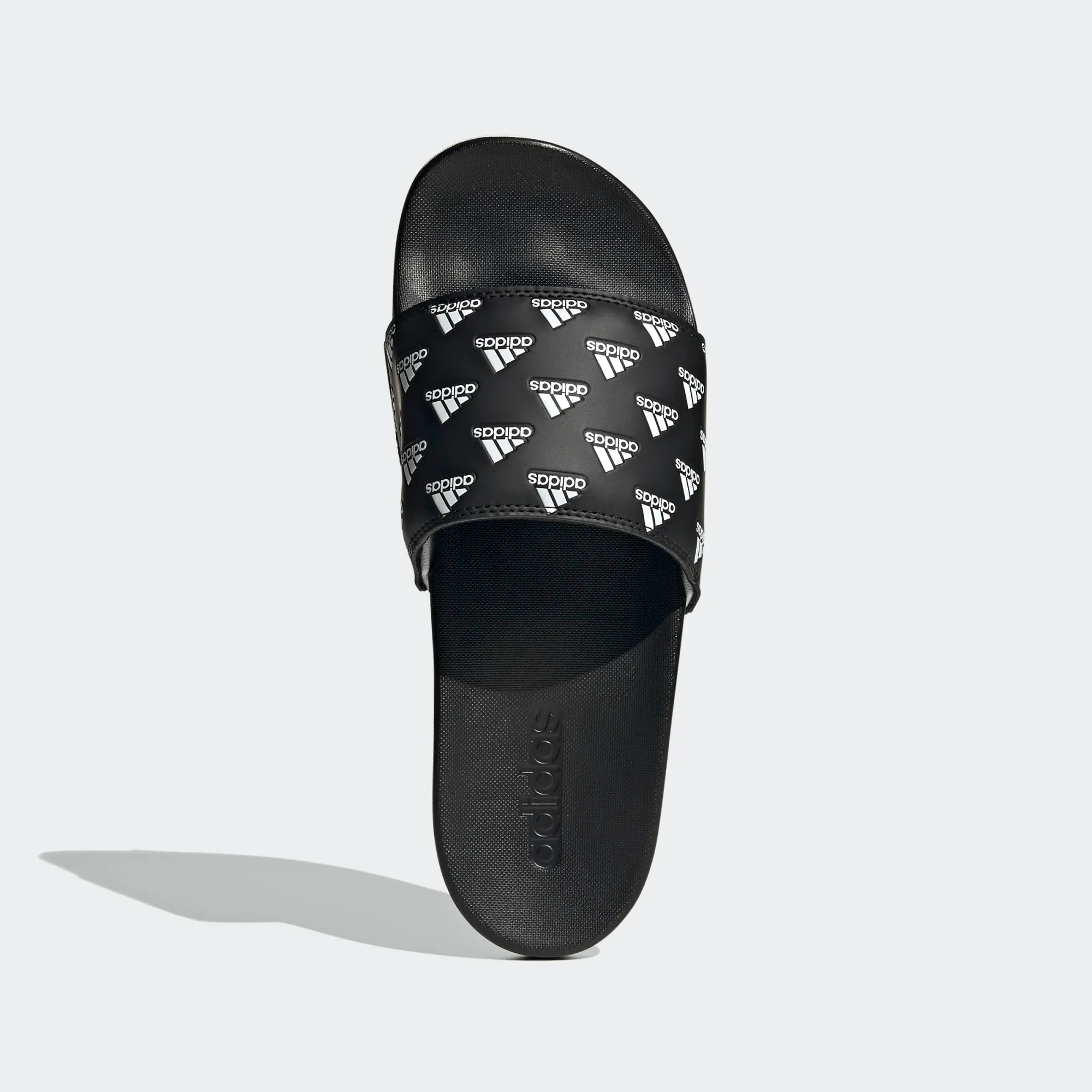 Adidas Adilette Comfort "Repeat Logo" Slides (Black/White)(GV9735)