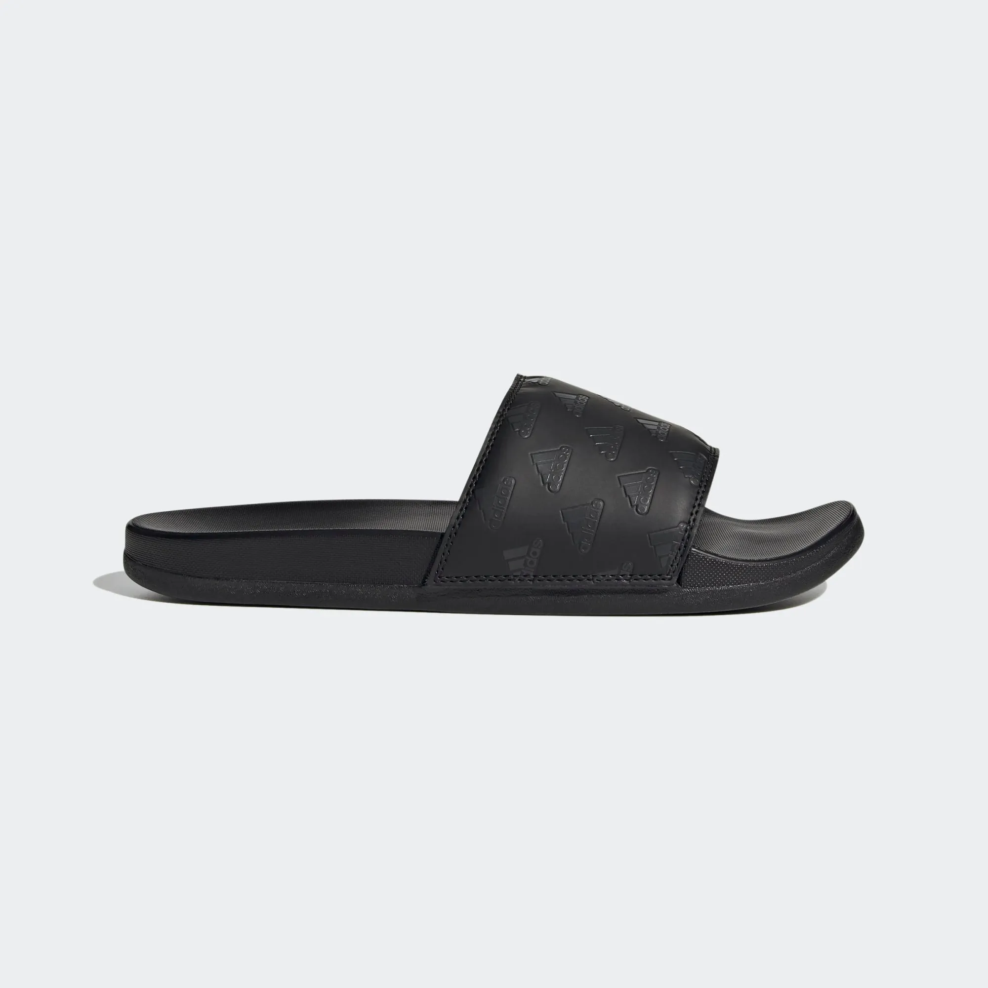 Adidas Adilette Comfort "Repeat Logo" Slides (Triple Black)(GV9736)