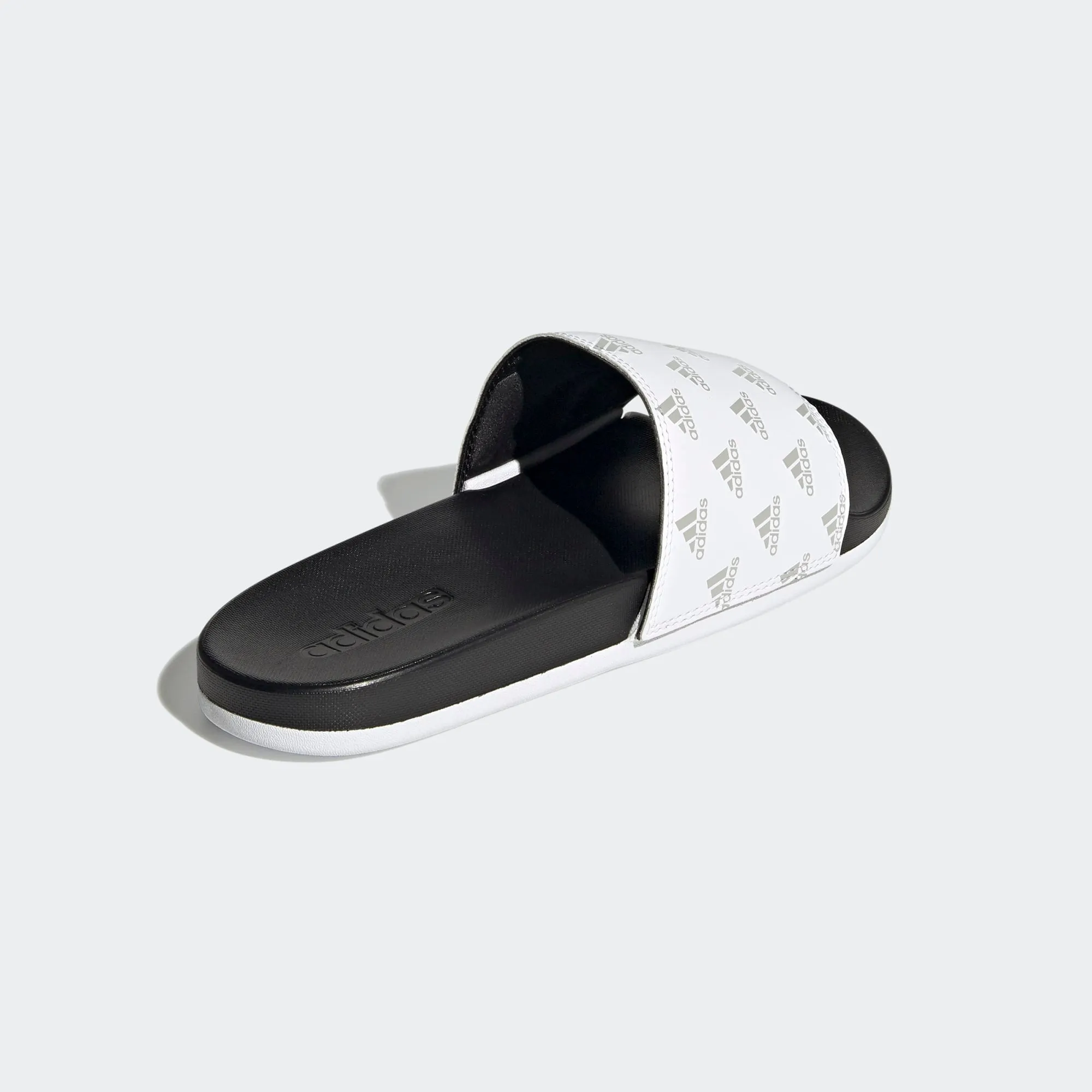 Adidas Adilette Comfort "Repeat Logo" Slides (White/Grey/Black)(GV9737)
