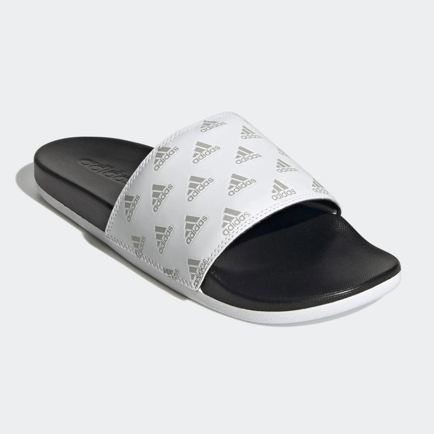 Adidas Adilette Comfort "Repeat Logo" Slides (White/Grey/Black)(GV9737)