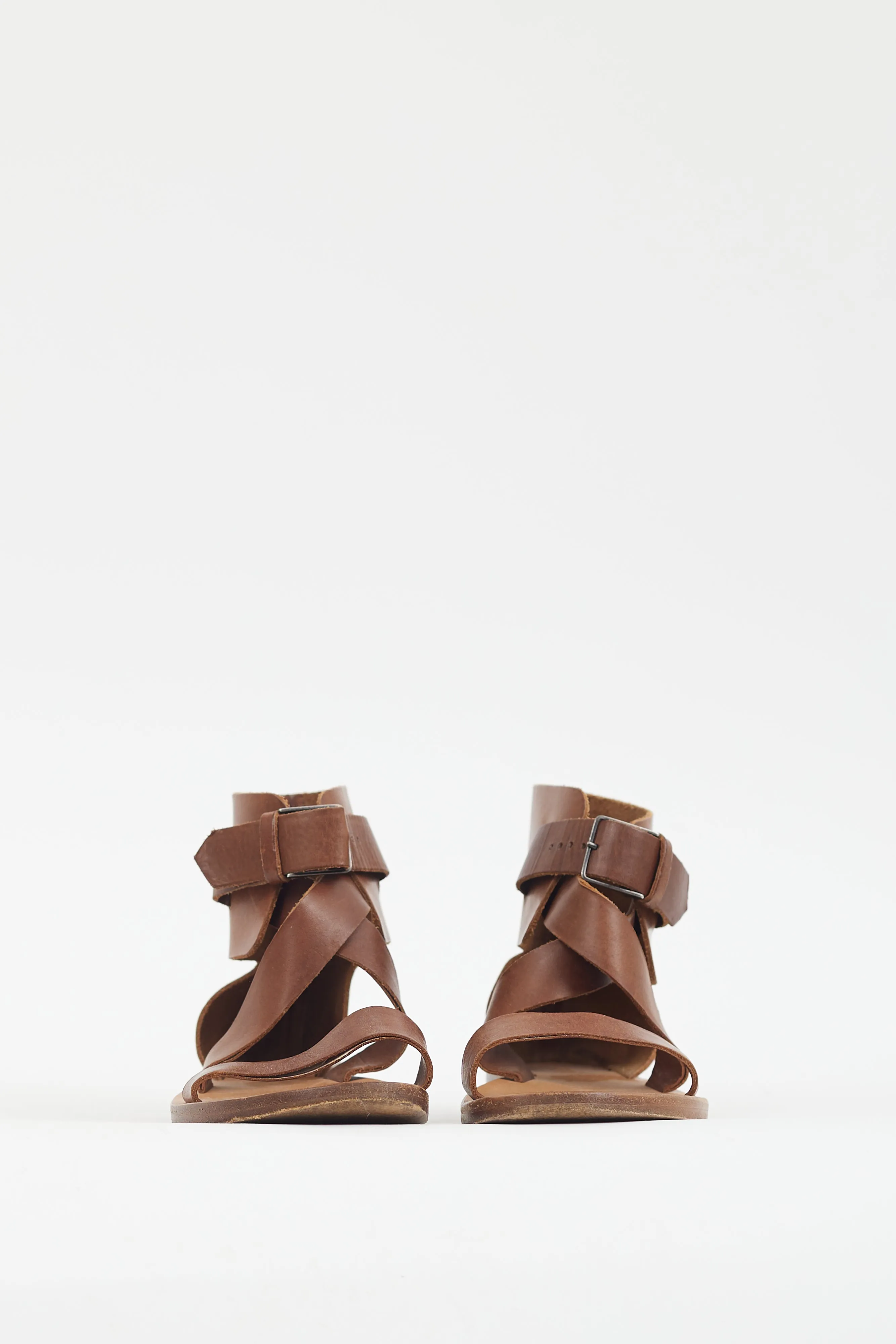 Brown Leather Strappy Sandal