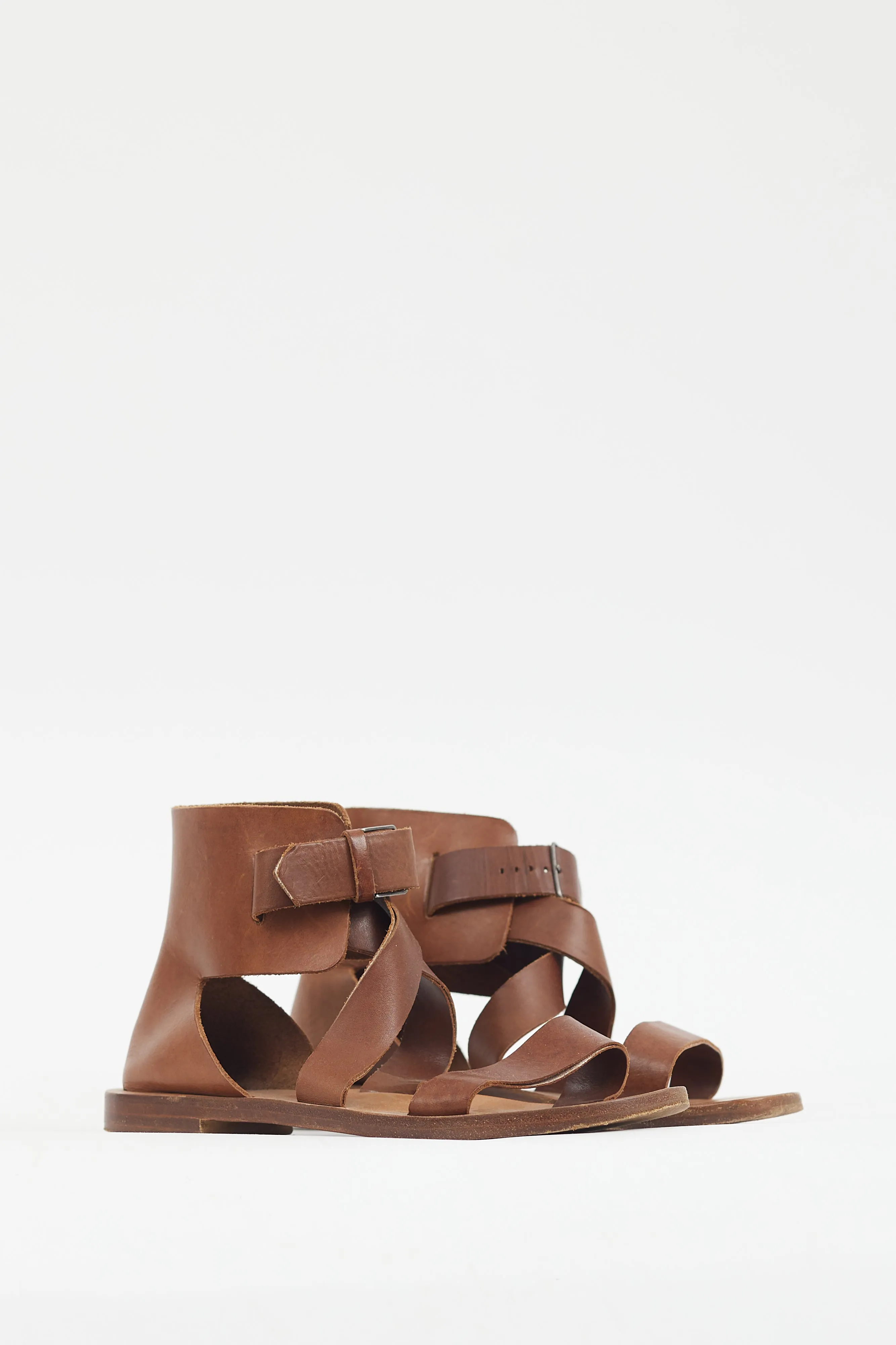 Brown Leather Strappy Sandal