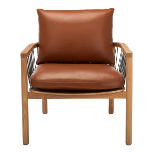 Caramel Mid-Century Leather Chair