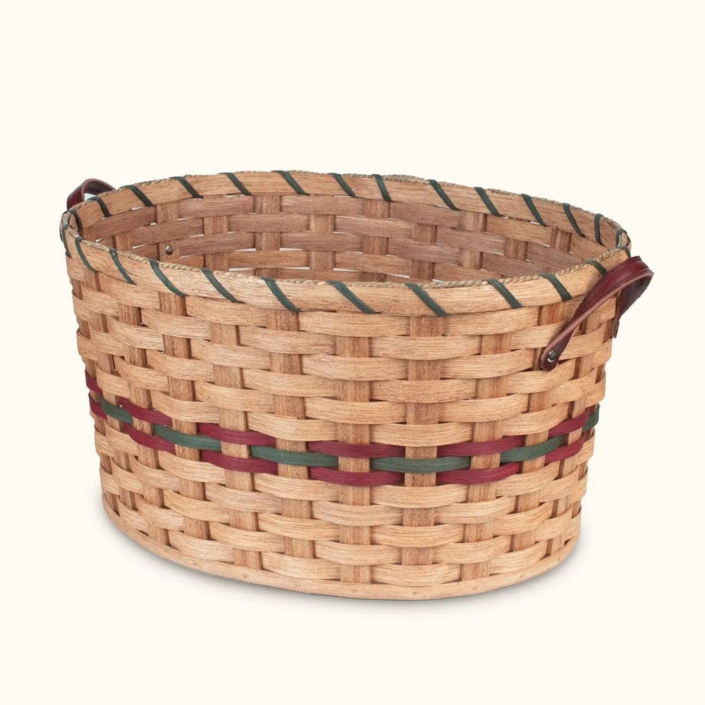 Farmhouse Laundry Basket | Decorative Amish Woven Wicker Storage