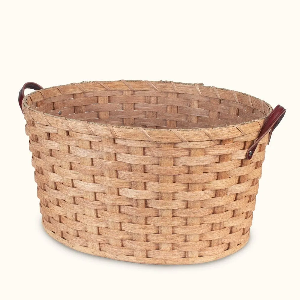 Farmhouse Laundry Basket | Decorative Amish Woven Wicker Storage