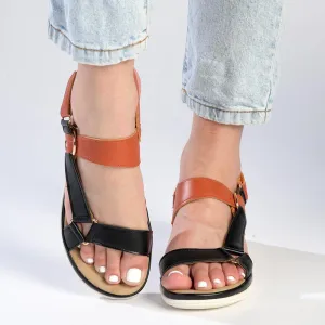 Franco Rossi Triangle Action Sandals - Black Multi