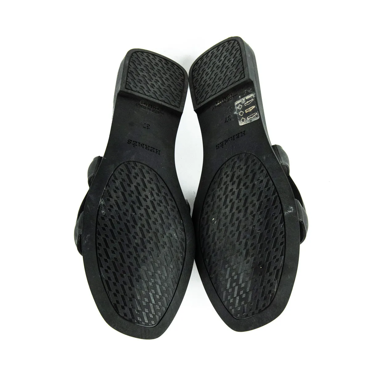 Hermes Black Aloha Rubber Slide Sandals Size US 7 | EU 37