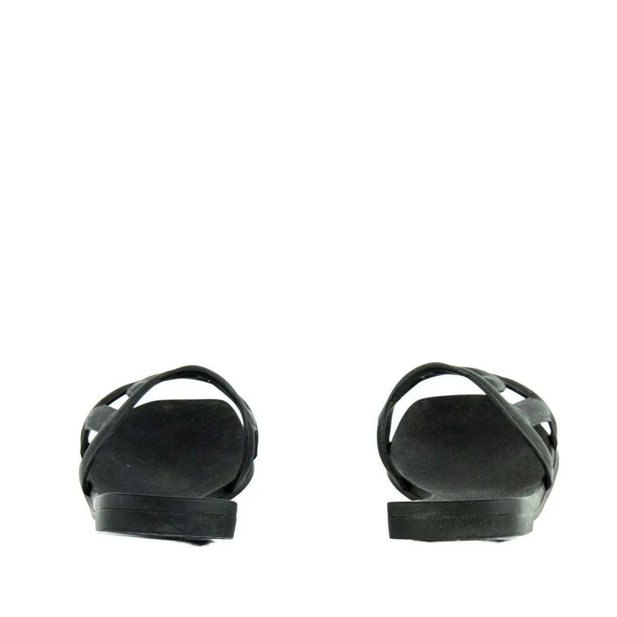 Hermes Black Aloha Rubber Slide Sandals Size US 7 | EU 37