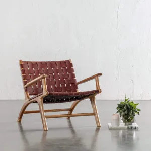 MALAND WOVEN LEATHER ARMCHAIR  |  TAN LEATHER HIDE