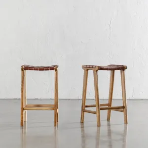 MALAND WOVEN LEATHER COUNTER STOOL  |  BUNDLE   SAVE  |  TAN LEATHER HIDE
