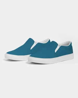 Medium Dark Cyan Slip-On Canvas Sneakers | Men's | Medium Dark Pure Cyan | C100M0Y0K60