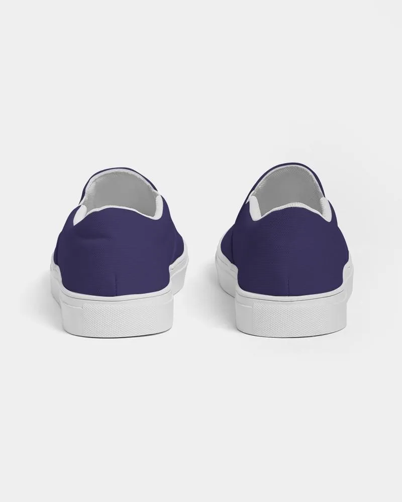 Medium Dark Midtone Blue Slip-On Canvas Sneakers | Men's | C80M80Y0K60