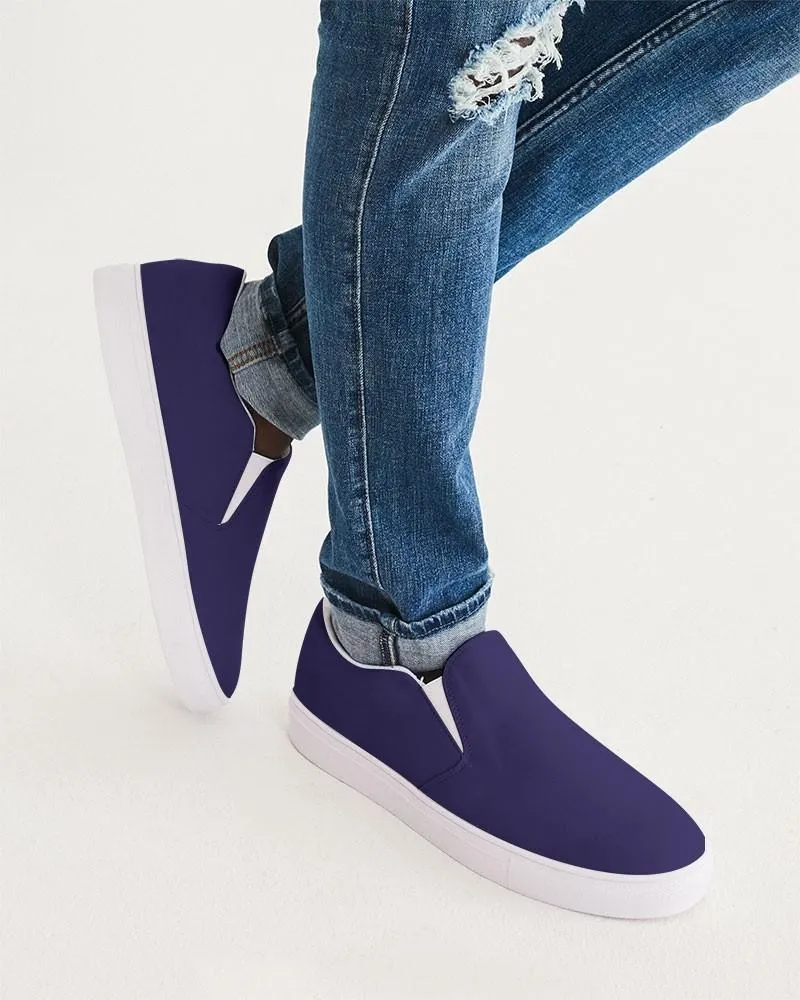 Medium Dark Midtone Blue Slip-On Canvas Sneakers | Men's | C80M80Y0K60