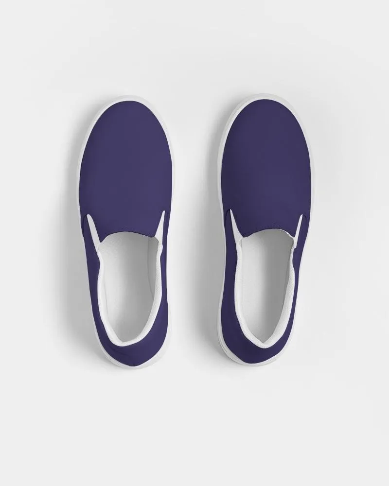 Medium Dark Midtone Blue Slip-On Canvas Sneakers | Men's | C80M80Y0K60