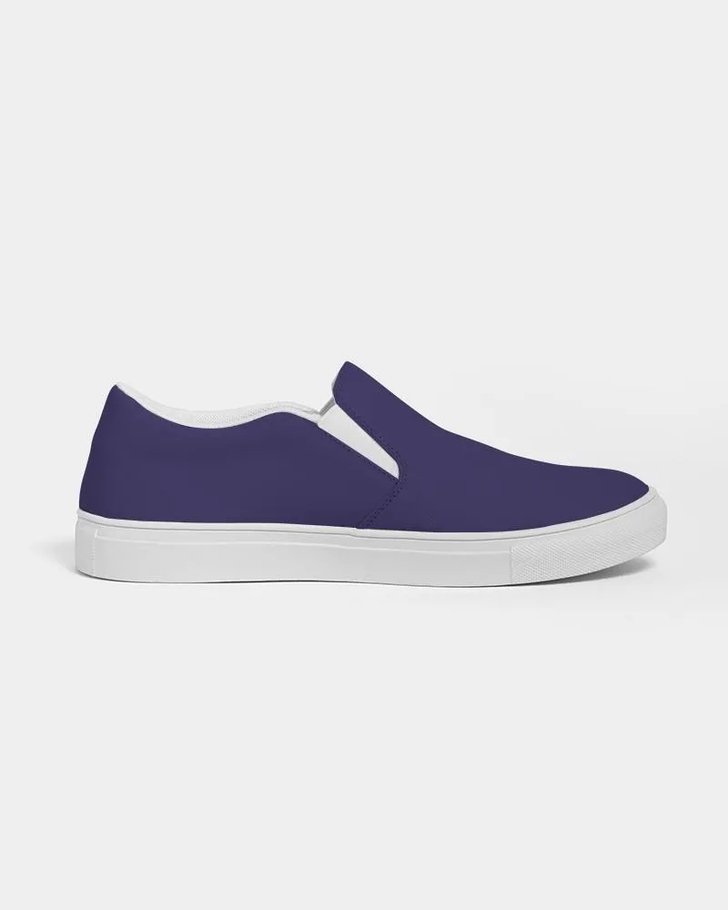 Medium Dark Midtone Blue Slip-On Canvas Sneakers | Men's | C80M80Y0K60