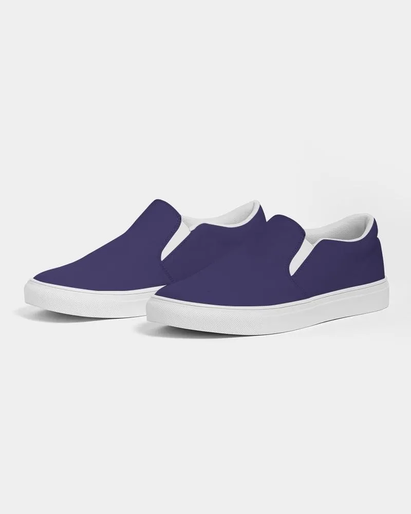Medium Dark Midtone Blue Slip-On Canvas Sneakers | Men's | C80M80Y0K60
