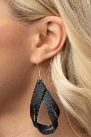 Paparazzi Earring ~ Thats A STRAP - Black