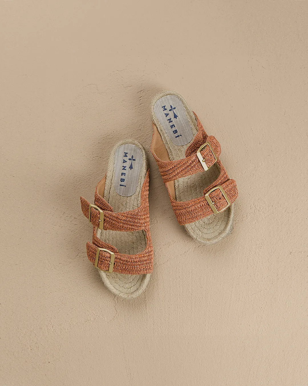Raffia Stripes Nordic Sandals - G09R0 - Yucatán Orange Rust