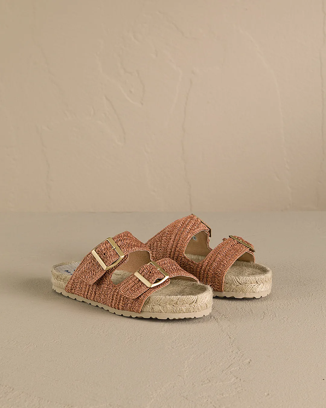 Raffia Stripes Nordic Sandals - G09R0 - Yucatán Orange Rust