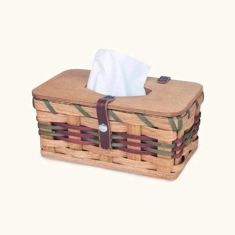 Rectangular Tissue Box Cover | Amish Wicker Kleenex Holder Basket