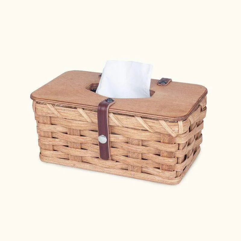 Rectangular Tissue Box Cover | Amish Wicker Kleenex Holder Basket