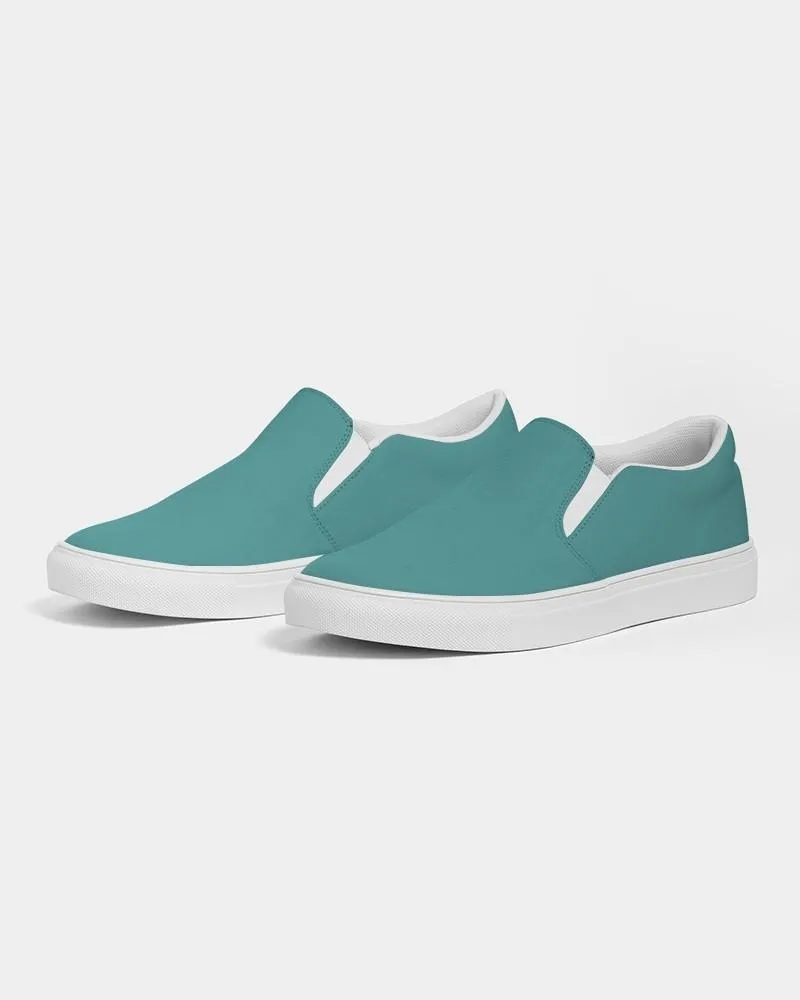 Shaded Pastel Blue-Green Slip-On Canvas Sneakers | Men's | C60M0Y30K30