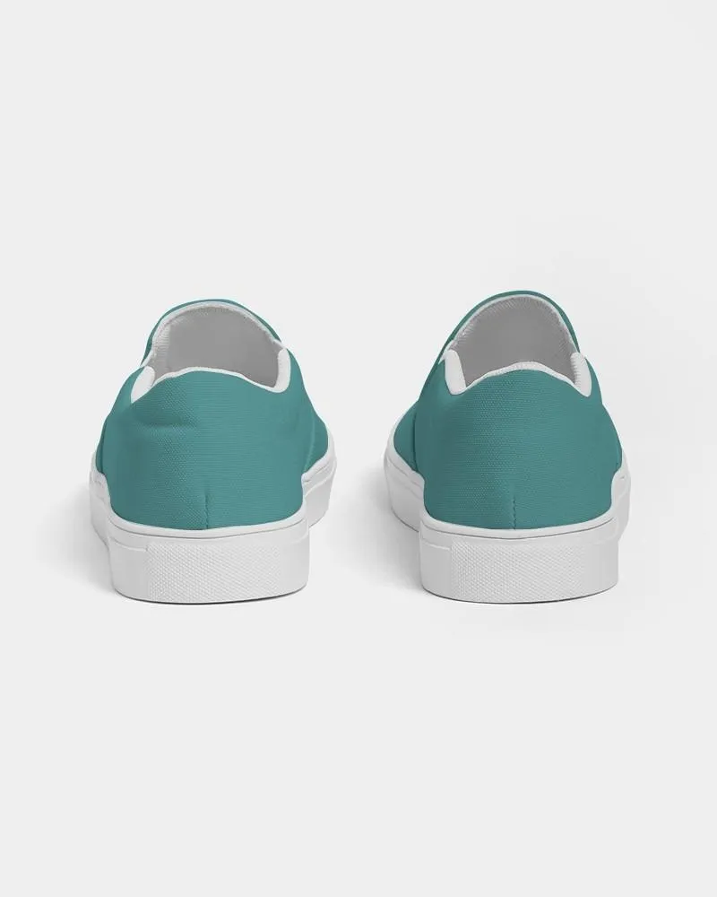Shaded Pastel Blue-Green Slip-On Canvas Sneakers | Men's | C60M0Y30K30