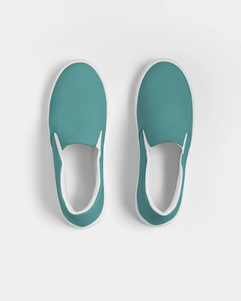 Shaded Pastel Blue-Green Slip-On Canvas Sneakers | Men's | C60M0Y30K30