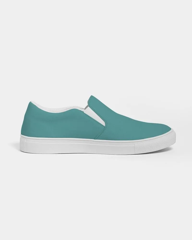 Shaded Pastel Blue-Green Slip-On Canvas Sneakers | Men's | C60M0Y30K30