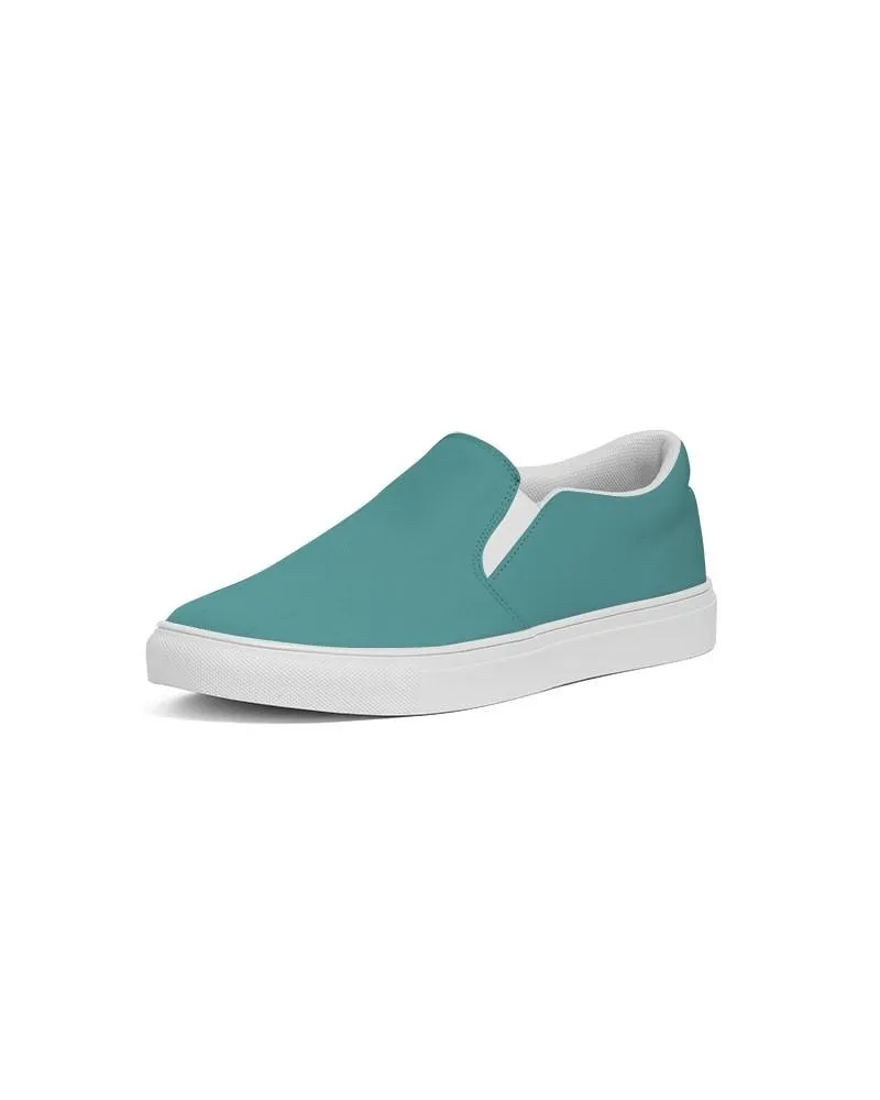 Shaded Pastel Blue-Green Slip-On Canvas Sneakers | Men's | C60M0Y30K30