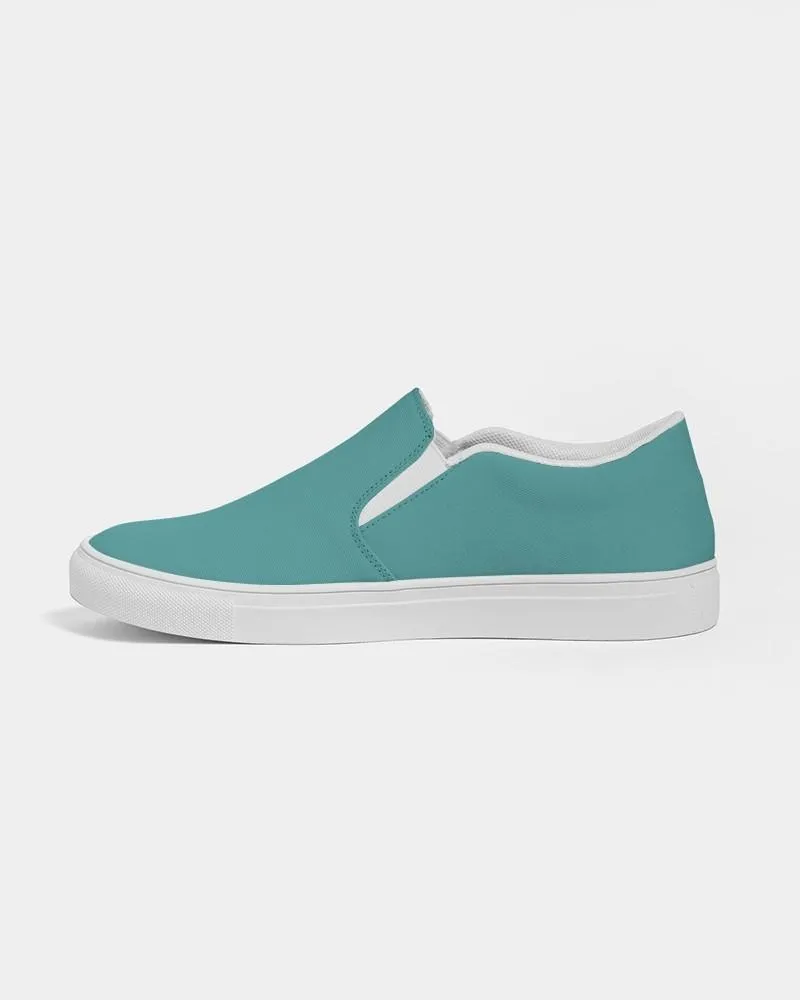 Shaded Pastel Blue-Green Slip-On Canvas Sneakers | Men's | C60M0Y30K30