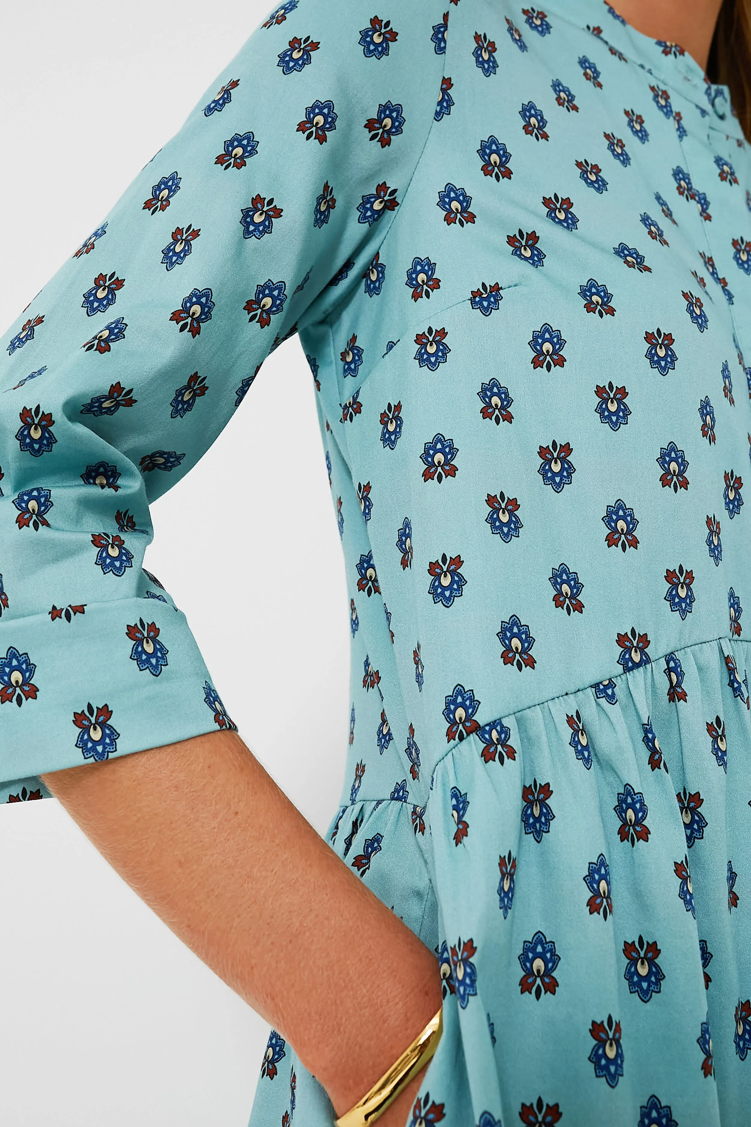 Slate Blue Half Drop Royal Shirt Dress