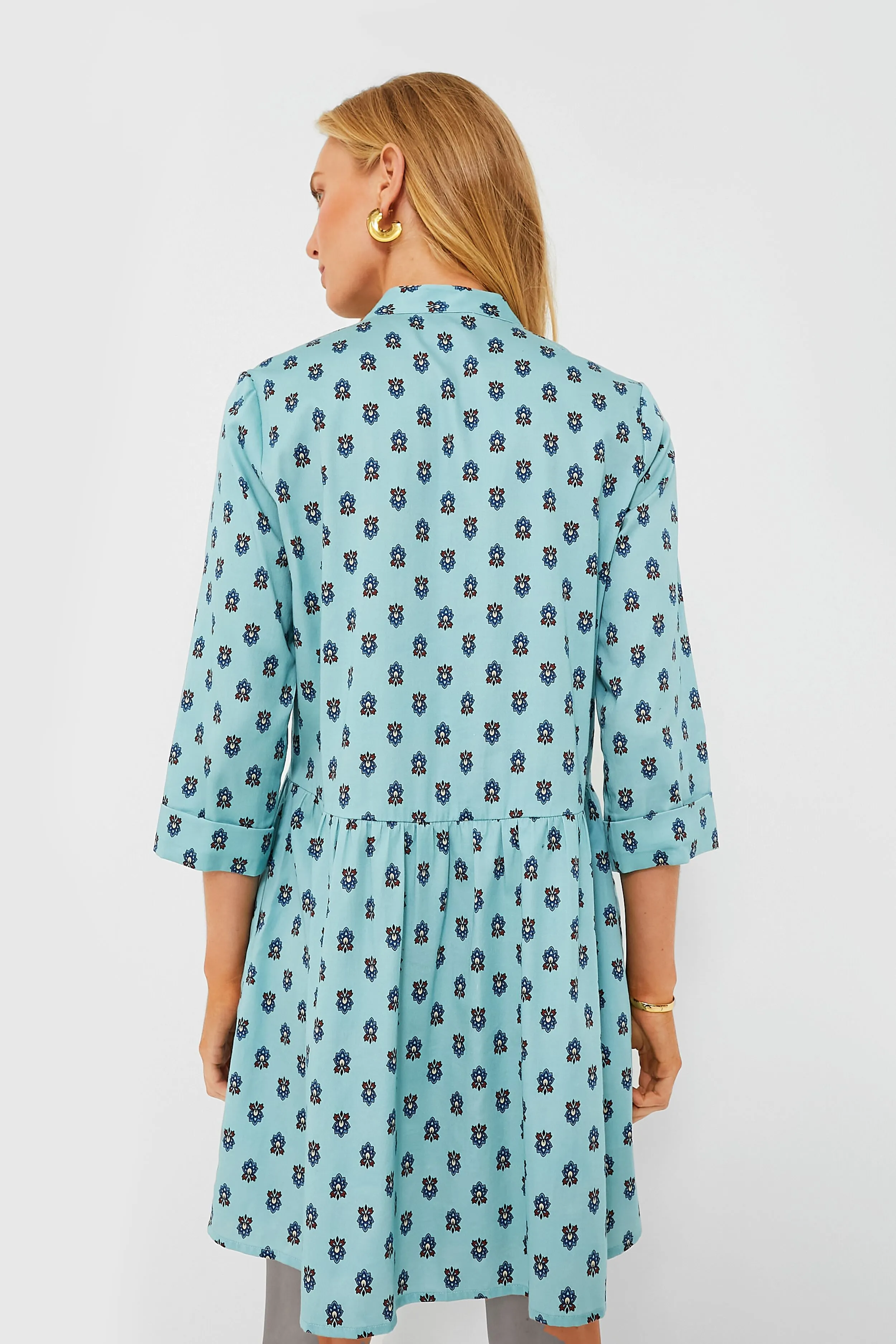 Slate Blue Half Drop Royal Shirt Dress