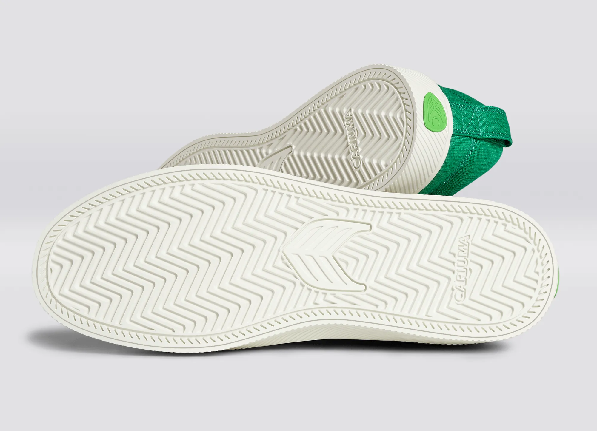SLIP ON Green Canvas Ivory Logo Sneaker Men