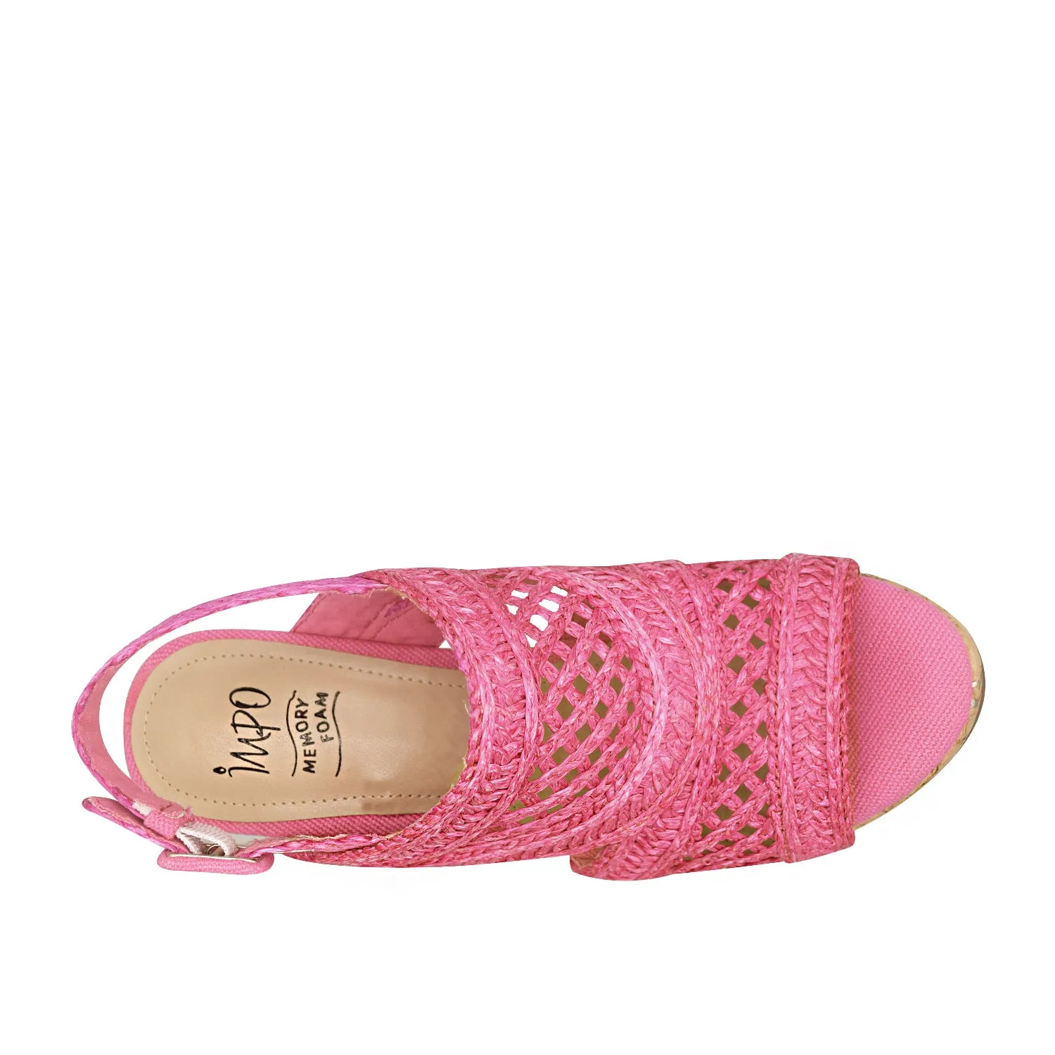 Teangi Woven Raffia Wedge Sandal with Memory Foam