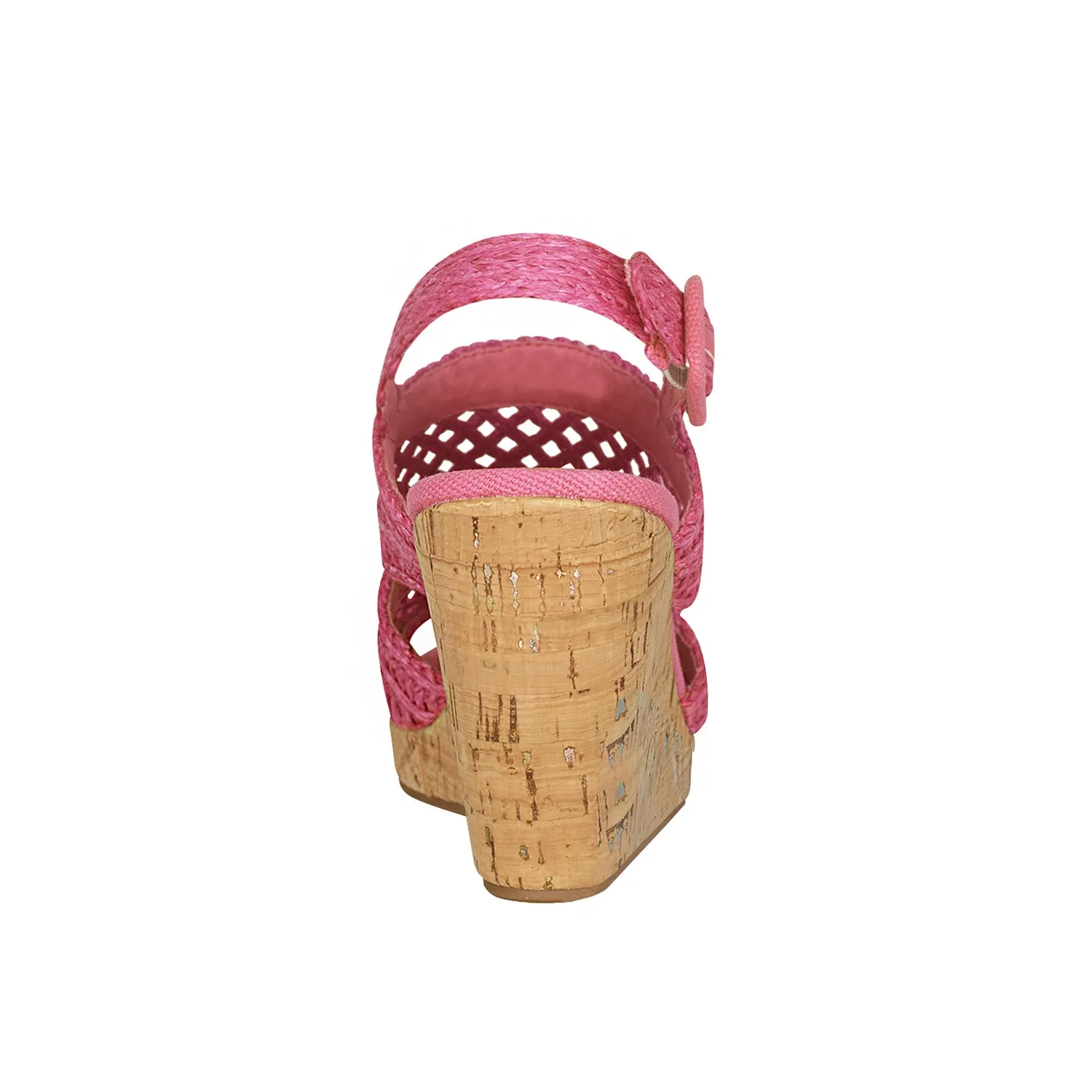 Teangi Woven Raffia Wedge Sandal with Memory Foam