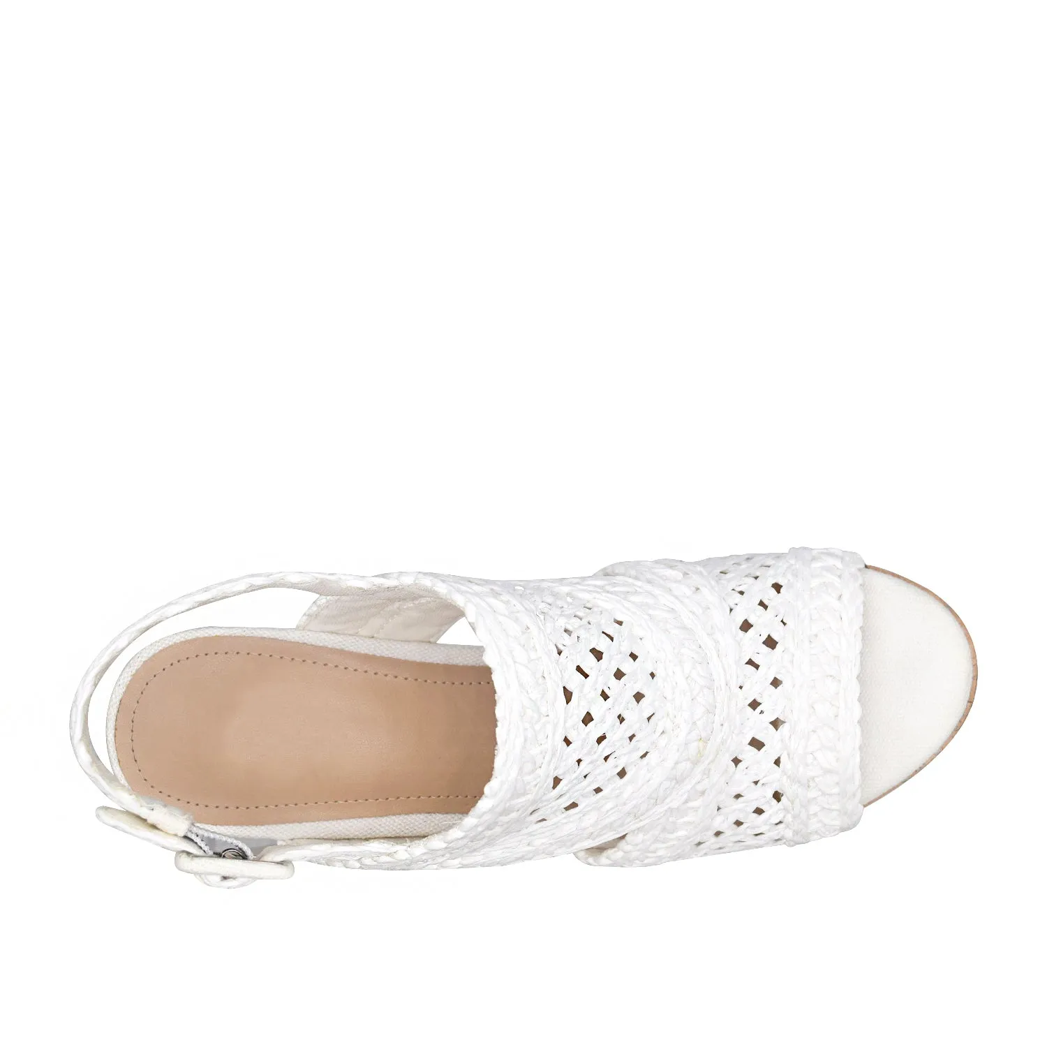 Teangi Woven Raffia Wedge Sandal with Memory Foam